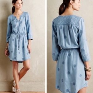 Anthropologie Holding Horses Chambray Dress